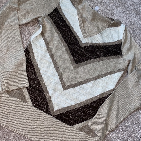 New York & Company Tops - Gold Sparkle Long Sleeve Shirt